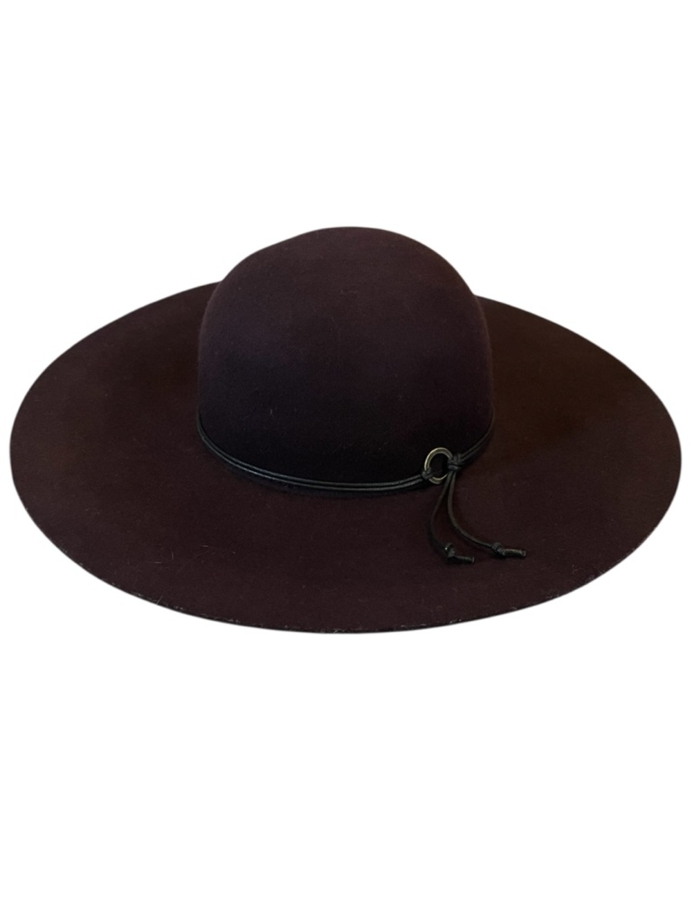 C&C California Plum Purple Wool Wide-Brim Bohemian Hat with strap detail
